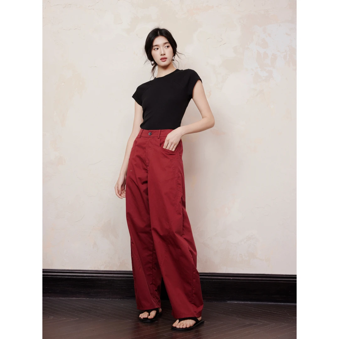 菠萝宝宝【遥远】F1春夏时尚休闲重工款梭织长裤