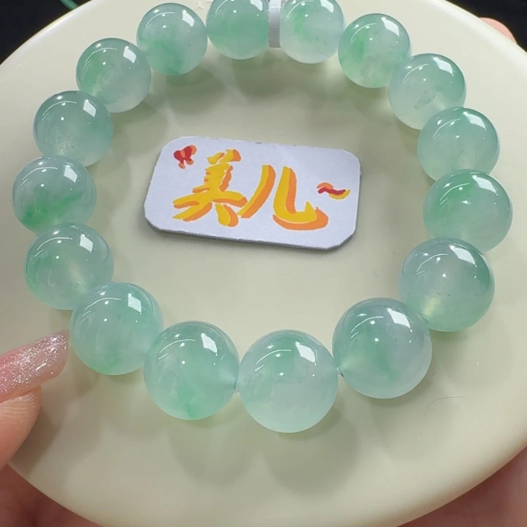 未镶嵌手链翡翠王炸！巨巨巨漏！冰飘金丝阳绿卡12.6 超美！
