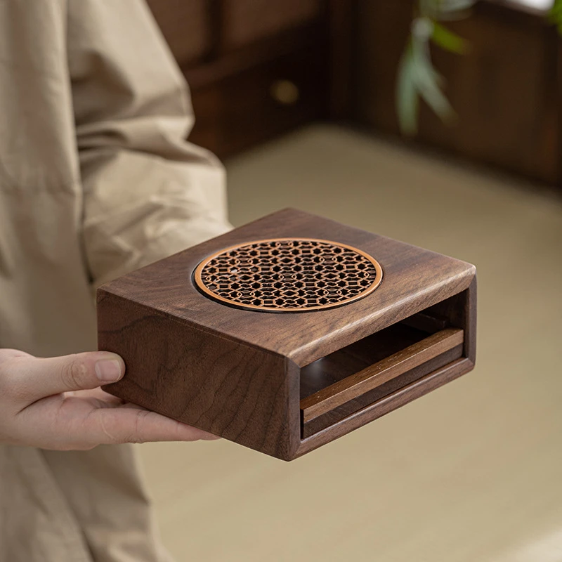 胡桃木温茶炉金垫烤茶炉合玻璃花茶壶蜡烛加热炉保温煮茶器煮茶炉