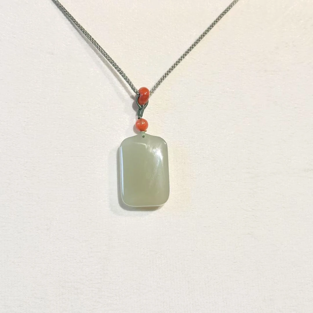 天然和田玉无事牌仿古吊坠 尺寸30*20*6-M直播专属