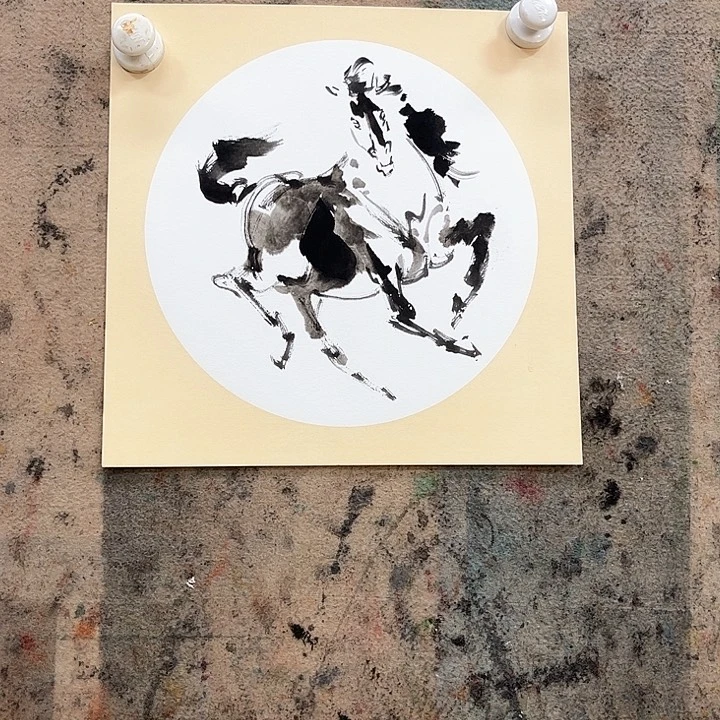 国画欧武国画水墨马