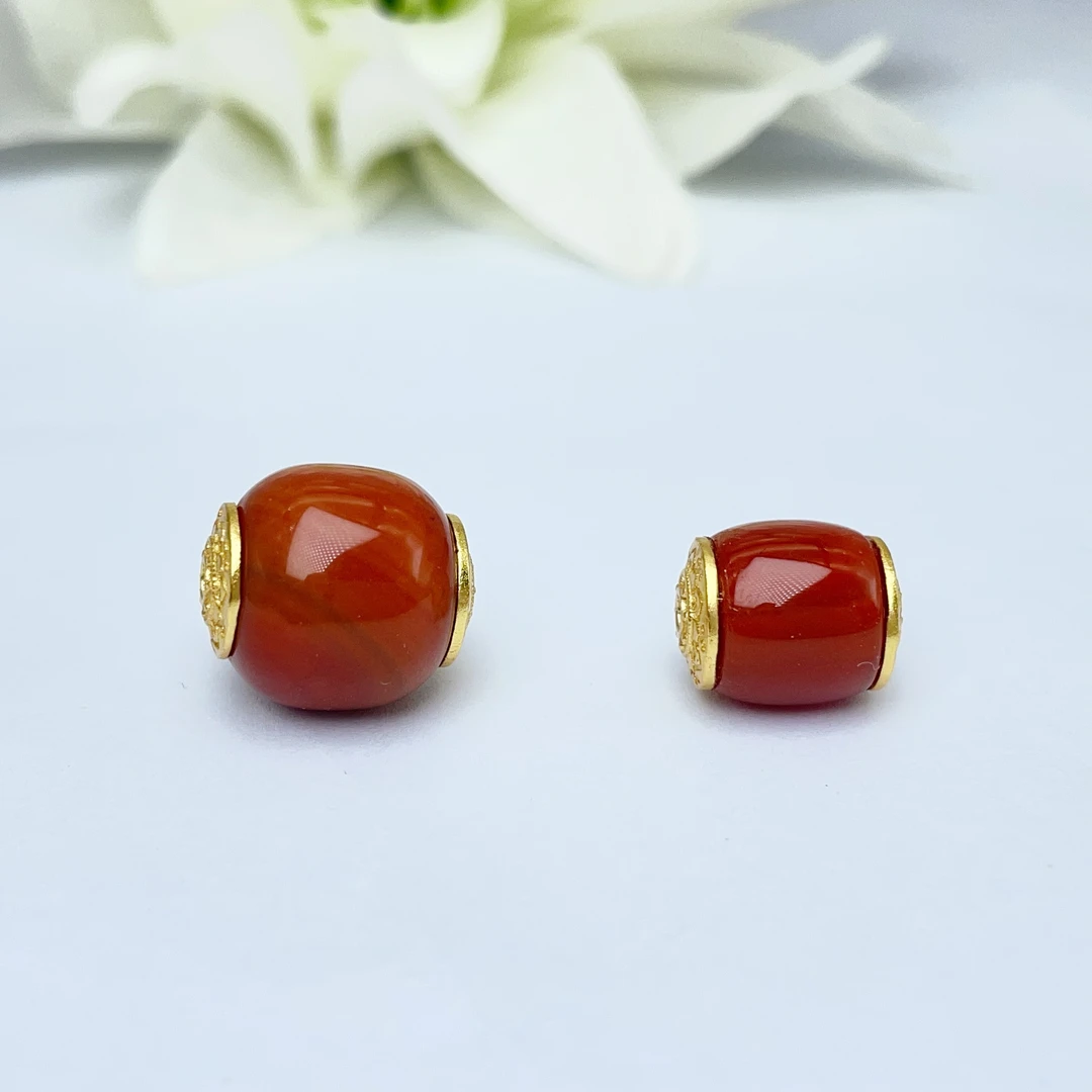 【萌宝饰品】A487天然玛瑙路路通老型/直切配件 10-13mm 多样性发一