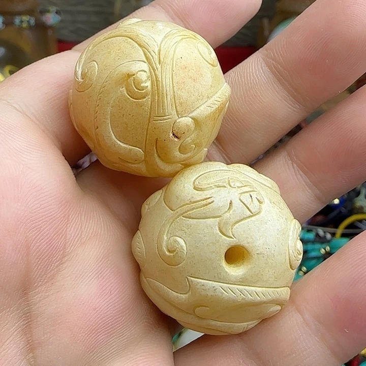 弘***马吊坠白玉菩提精品
