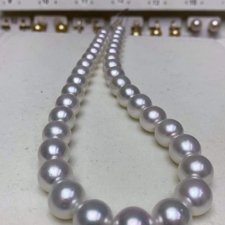 海水珍珠澳白珍珠项链银S925镶嵌