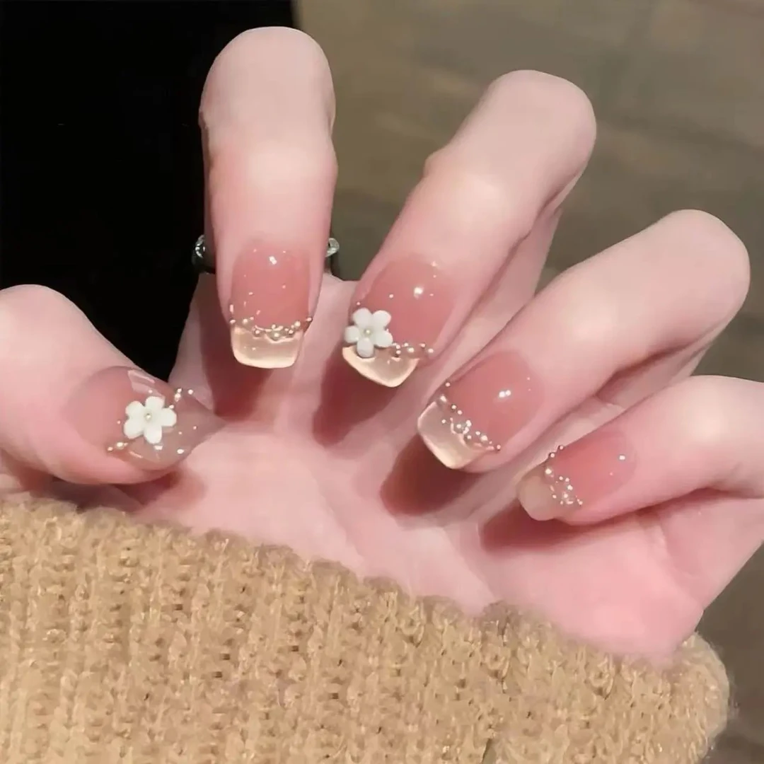 【迎春花】高级简约显白花朵ins气质高品质纯手工穿戴甲