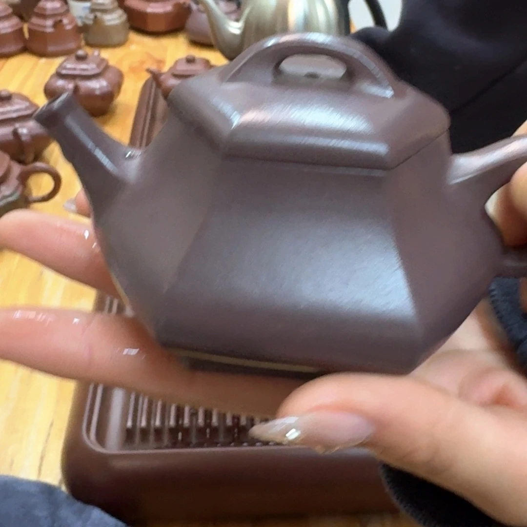 紫砂茶壶紫砂壶六方石瓢160cc