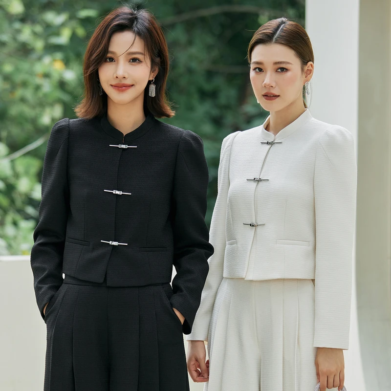 风笛2025春季短款洋气新中式秋冬外套女精致国风高级感气质上衣