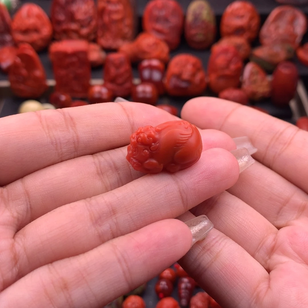 南红玛瑙南红保山货头貔貅14.6mm未镶嵌