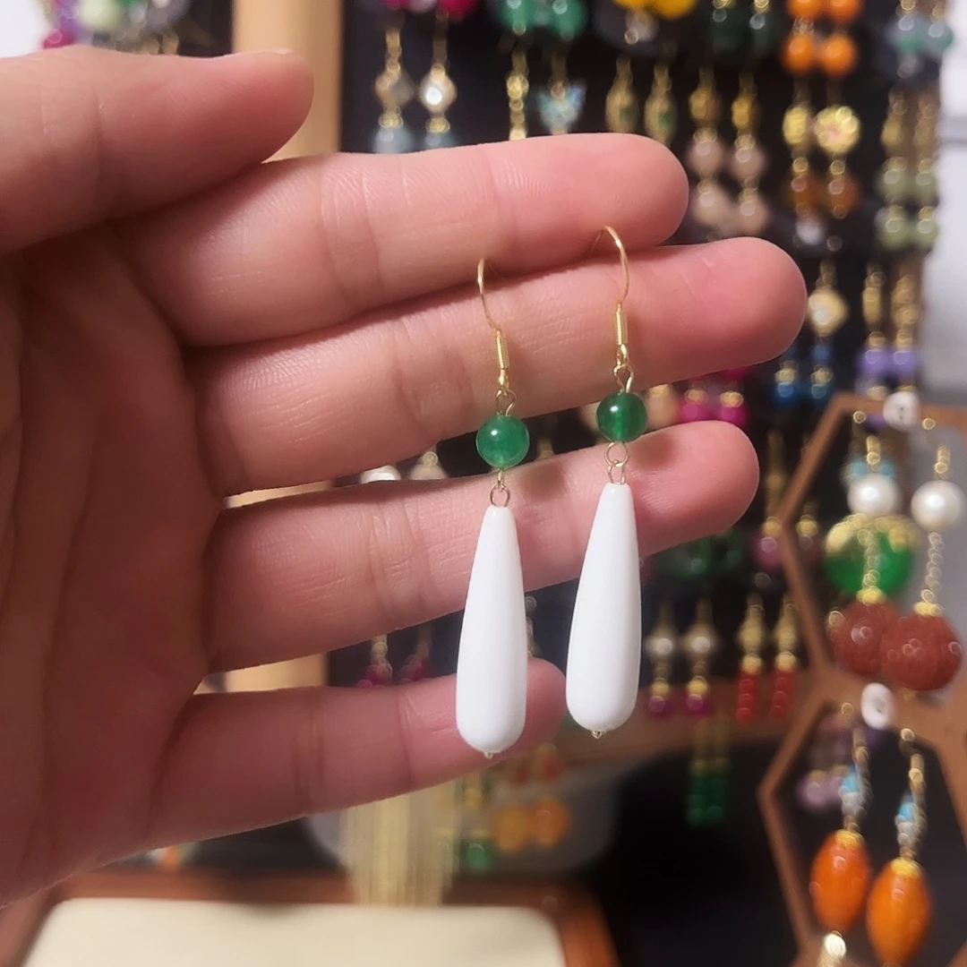 锆石纯铜925银耳饰