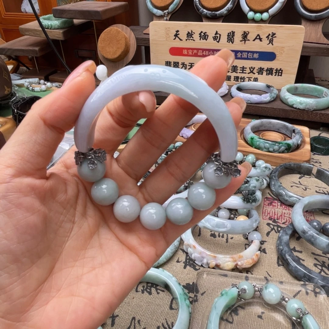 A****翡翠未镶嵌手链手镯