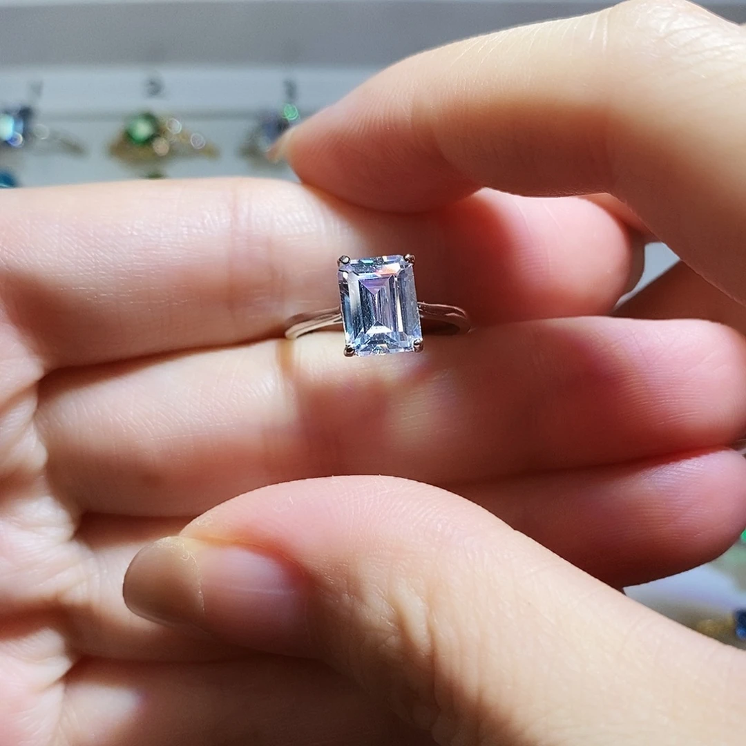 蓝宝石戒指银S925镶嵌