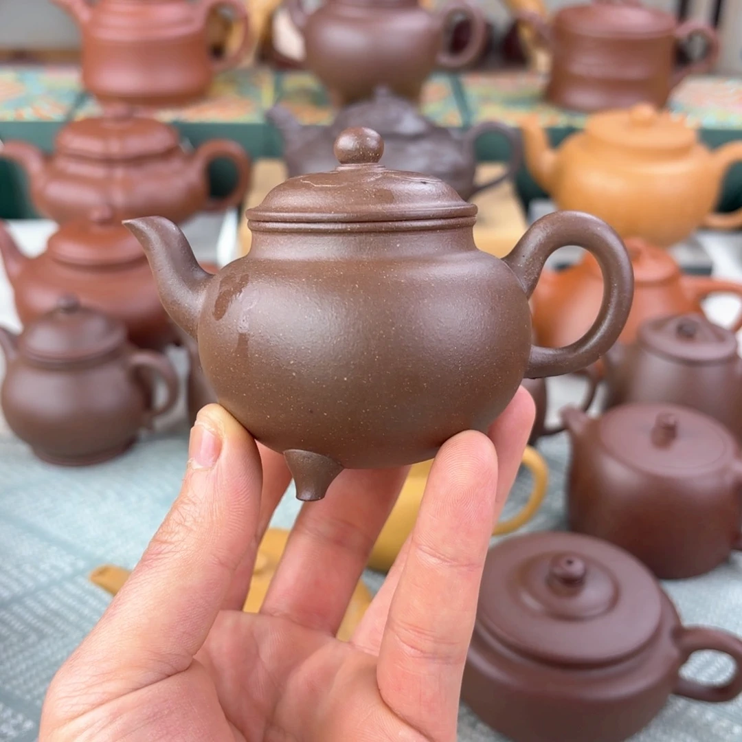 紫砂茶壶科****活大彬如意 紫泥