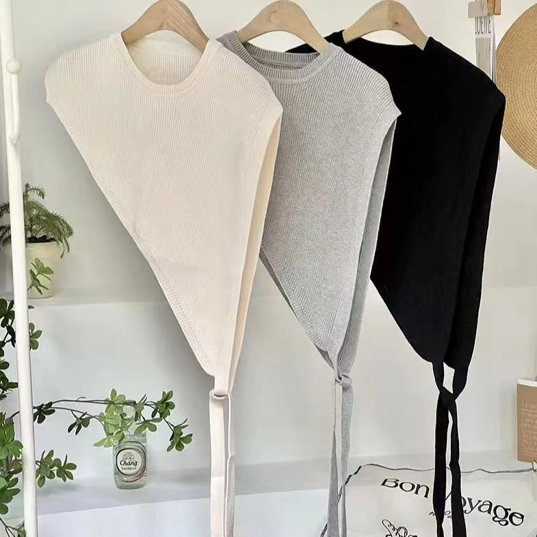 【热卖披肩】三角斜边针织披肩女外搭衬衫卫衣毛衣叠穿洋气百搭马夹