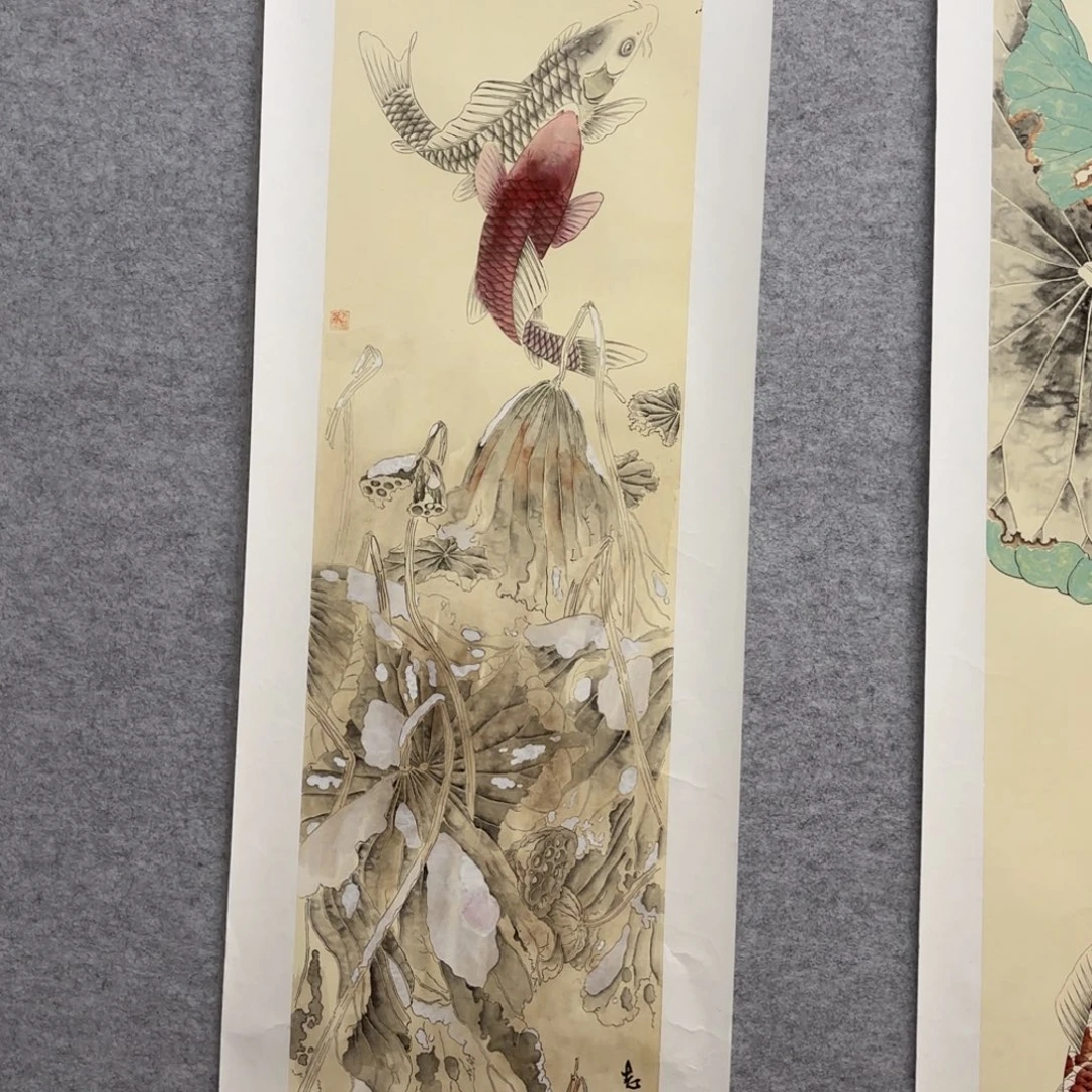 国画花鸟等图案为一体而得