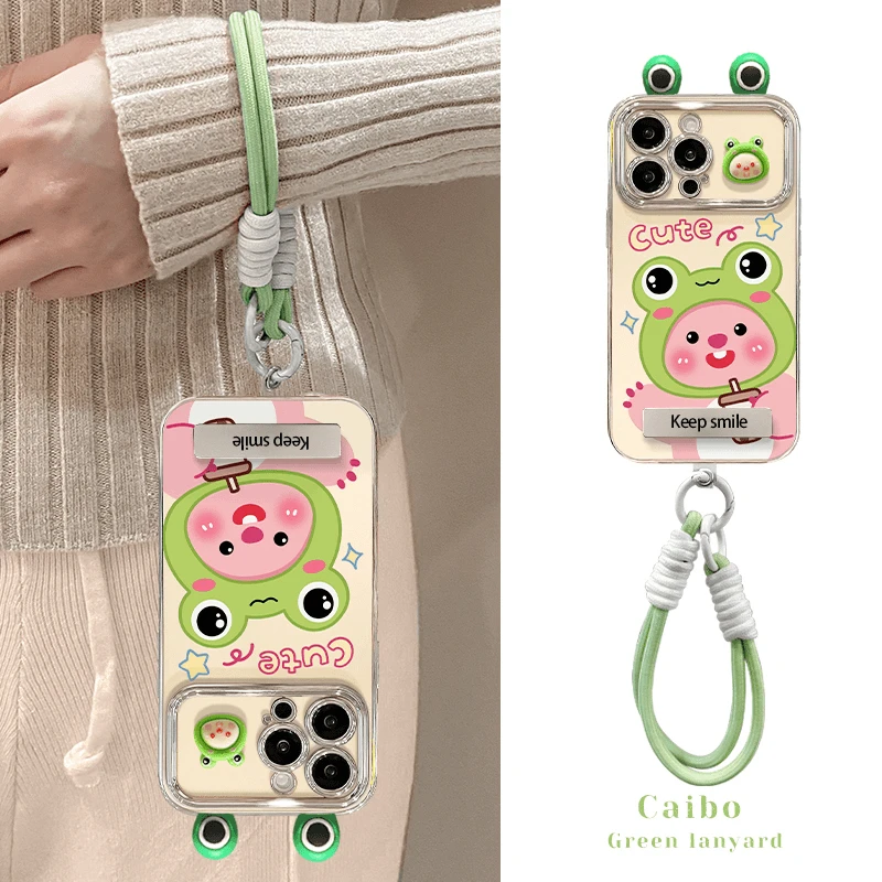 青蛙奶茶露比适用苹果15promax手机壳16iPhone13小米14华为mate60