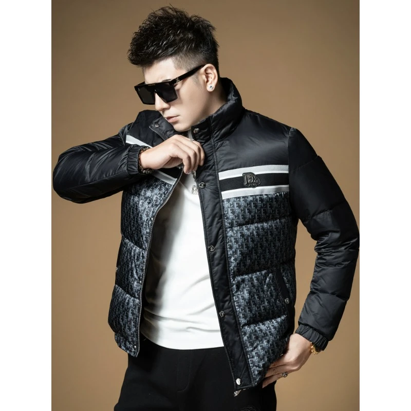 摩仕帝尼立领羽绒服男士欧洲站2025冬季90白鸭绒加厚高端短款外套