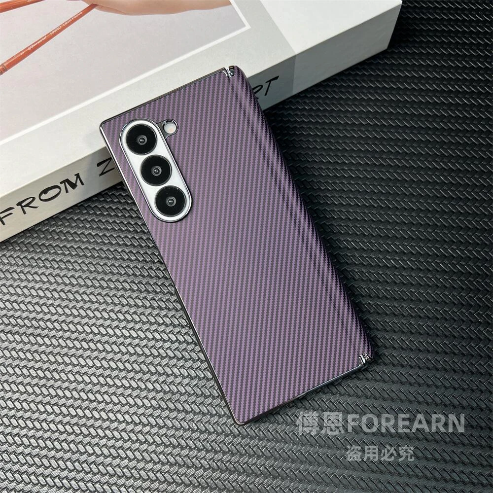 适用于三星zfold6手机壳fold5超薄fold4碳纤维中轴后壳新款折叠屏