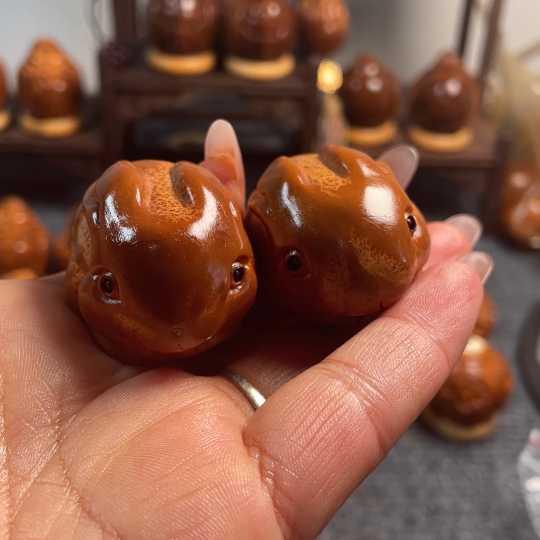 橄榄核手串/手链流*兔子一对