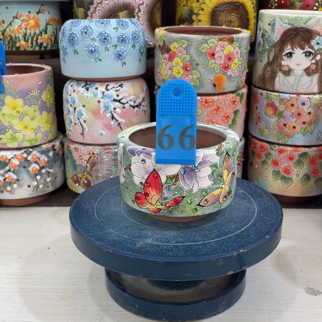 红陶多肉花盆蝴蝶特价微瑕