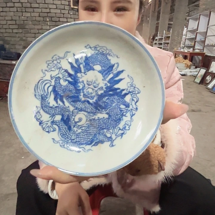 摆件陶景德镇高温麻仓土小碟子