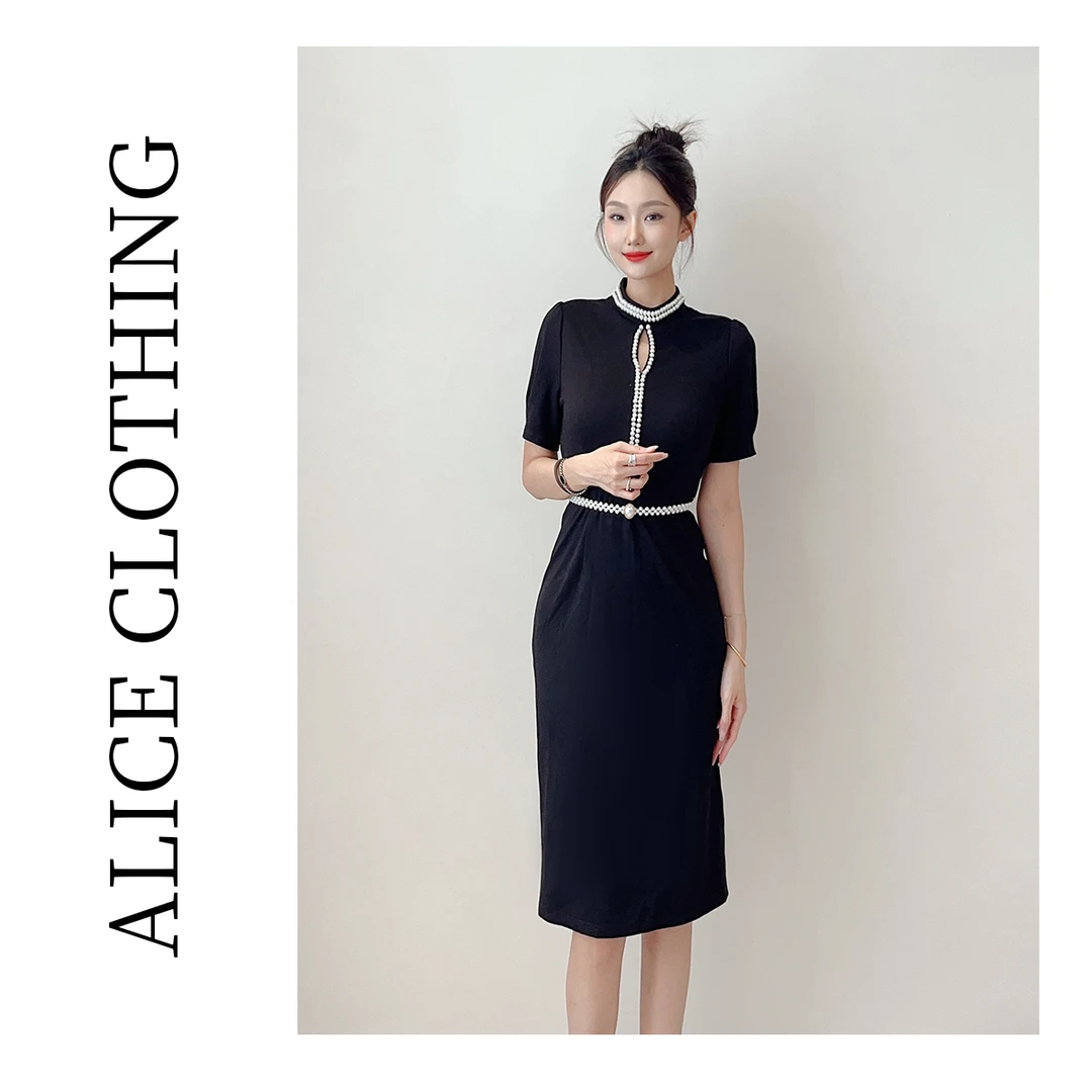 5ALICE夜明珠轻奢连衣裙重工钉珠华美优雅S2133199F