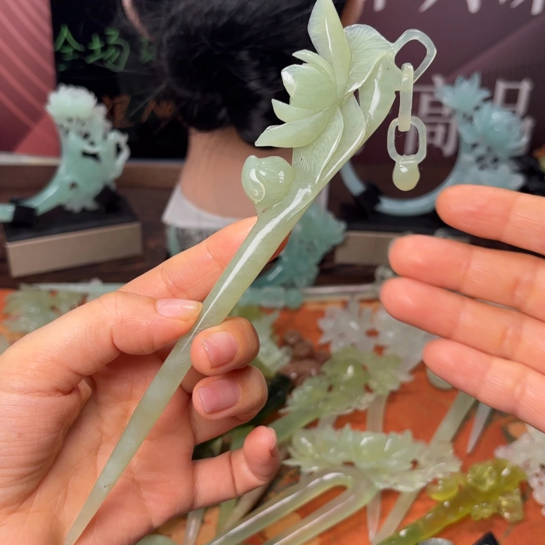 蛇纹石玉合金发饰