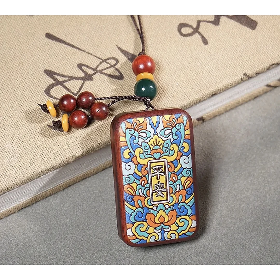 071血檀彩绘（平安）挂件xk071（无礼盒）