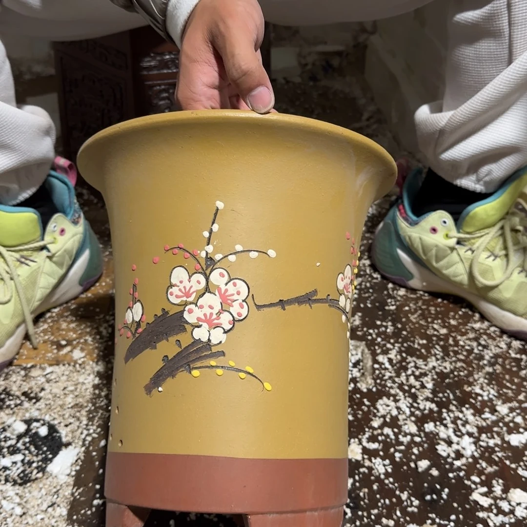 紫砂花盆口径25高度29