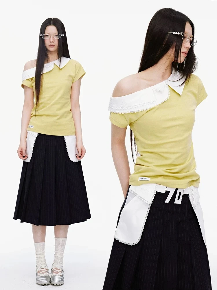 【直播间清仓款 No退No换】JIKOO【蕾丝领】可露丽短袖T恤