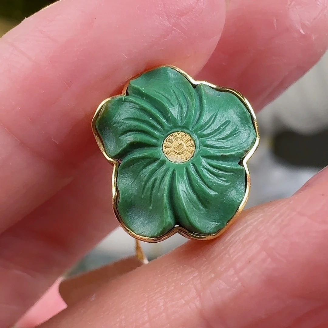 绿松石珠宝奇石18K金镶嵌