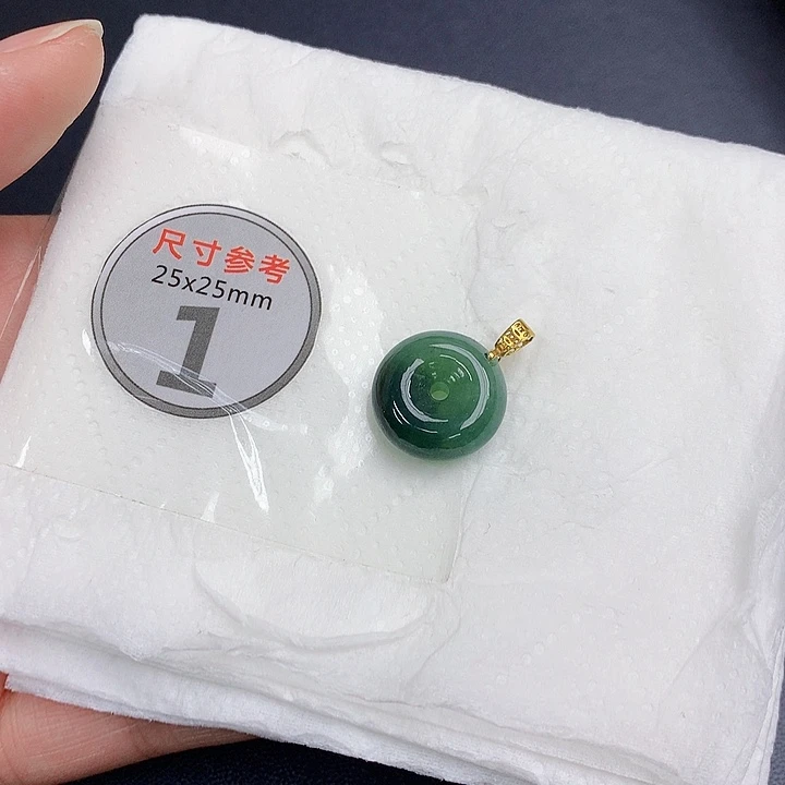 颈饰银S925镶嵌翡翠天然A货