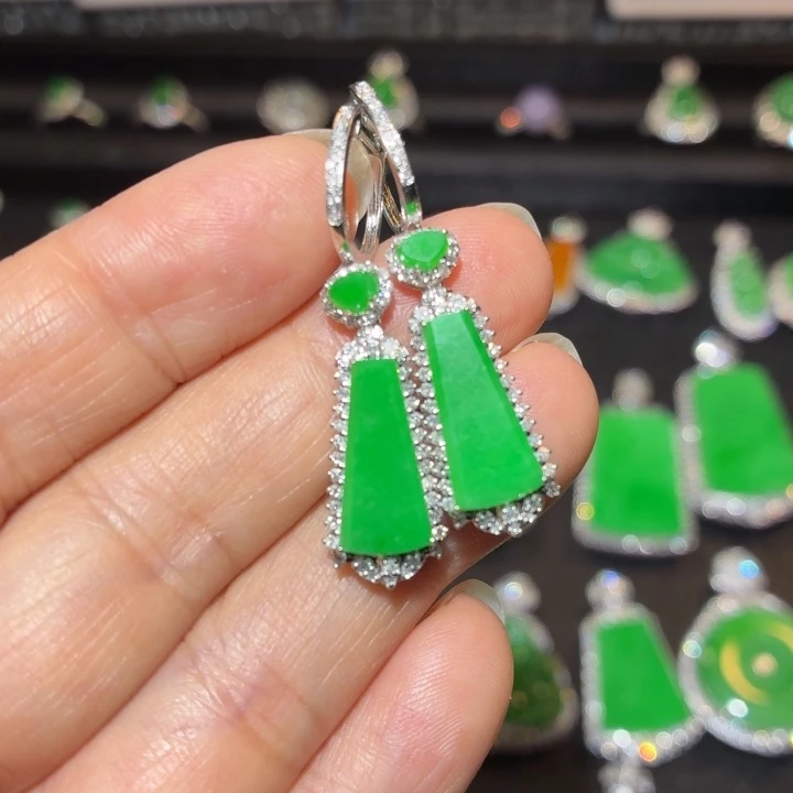 翡翠18K金镶嵌吊坠(不含链)翡翠