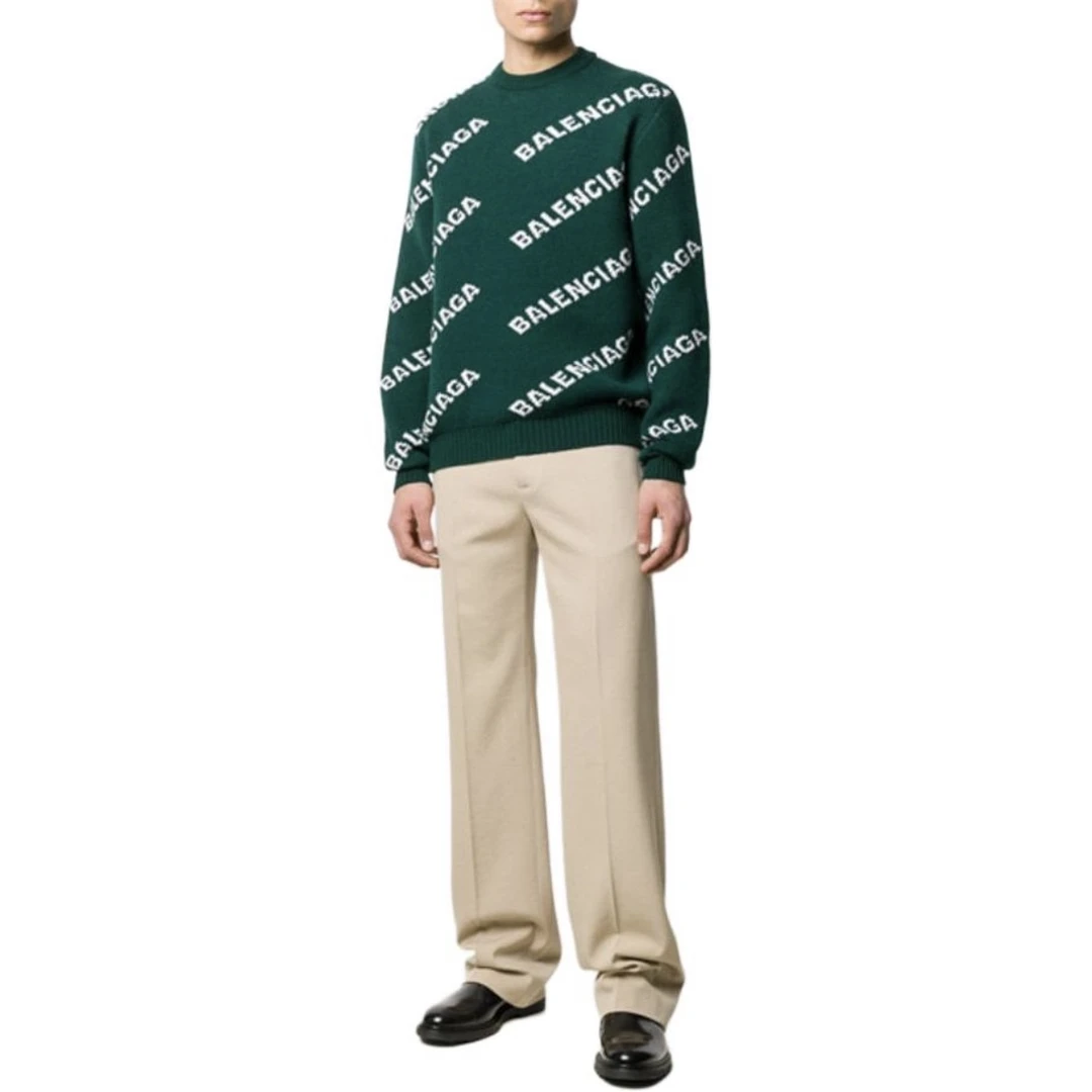 99新 Balenciaga/巴黎世家 010112 字母套头圆领长袖毛衣 M码