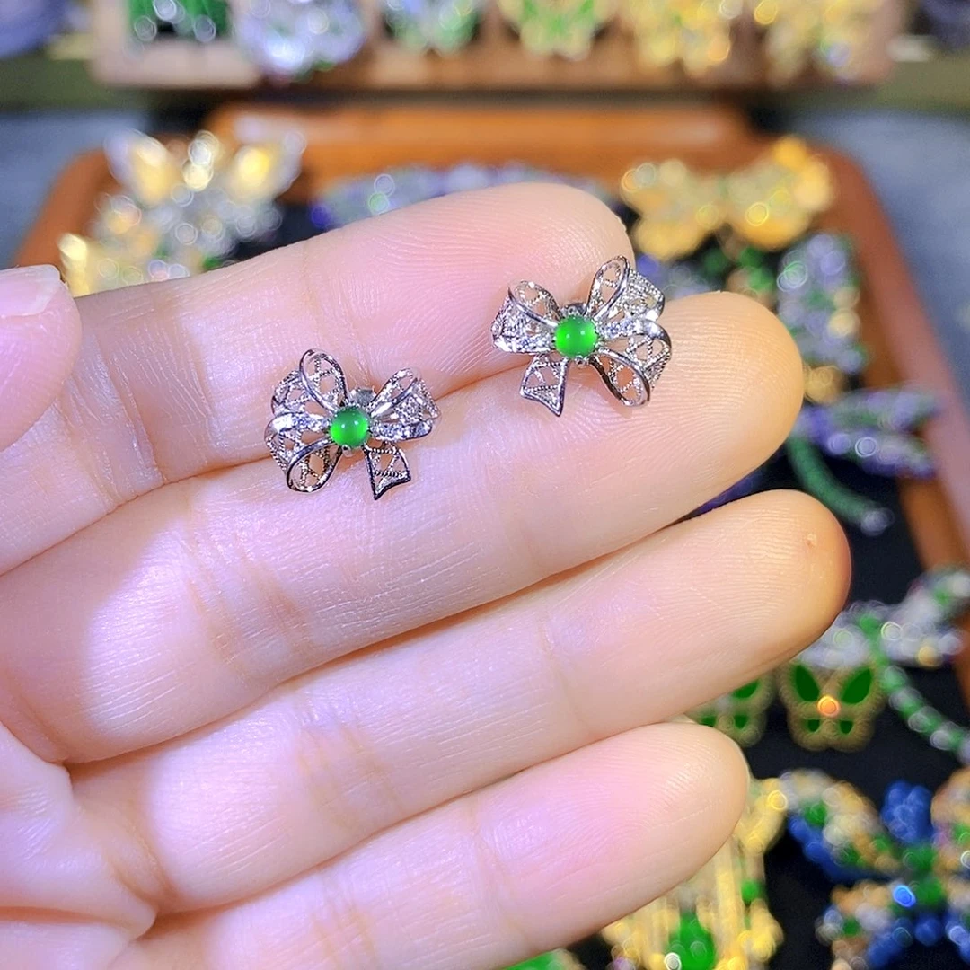 颈饰银S925镶嵌翡翠