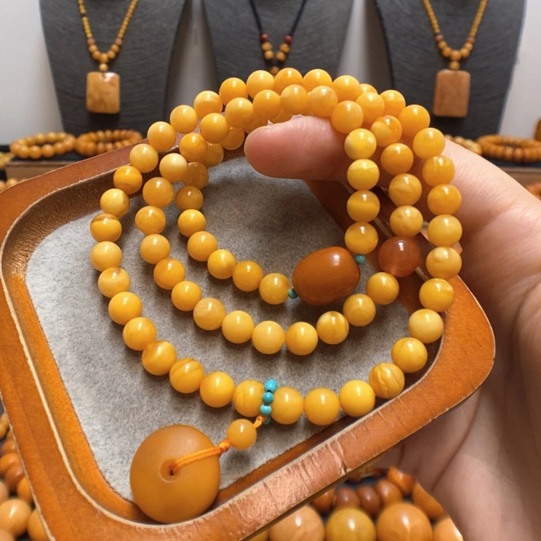 未镶嵌蜜蜡手链蜜蜡