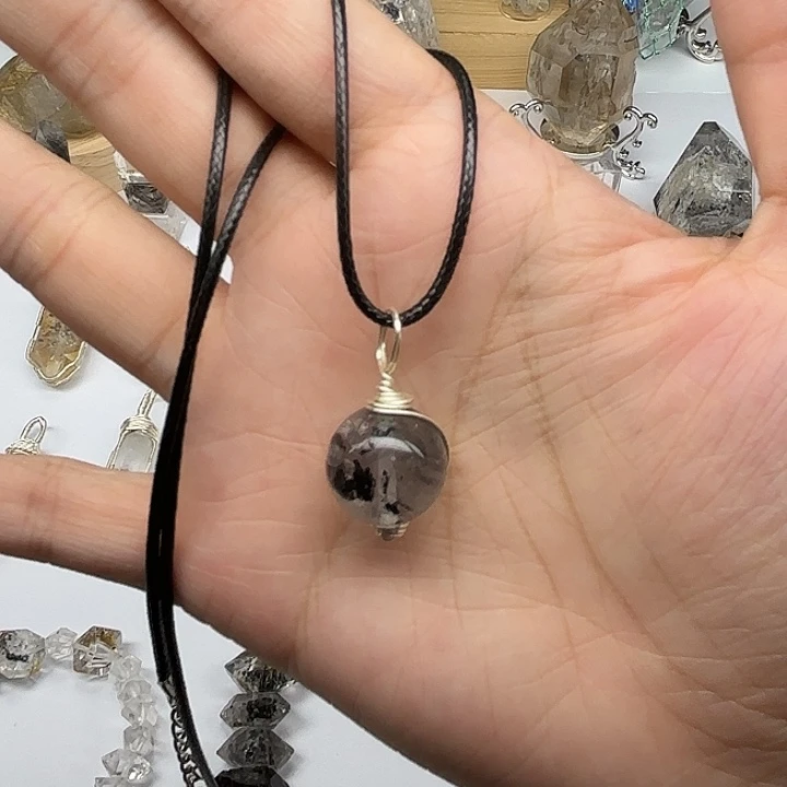 未镶嵌颈饰水晶14.9mm散墨闪灵钻圆珠项链