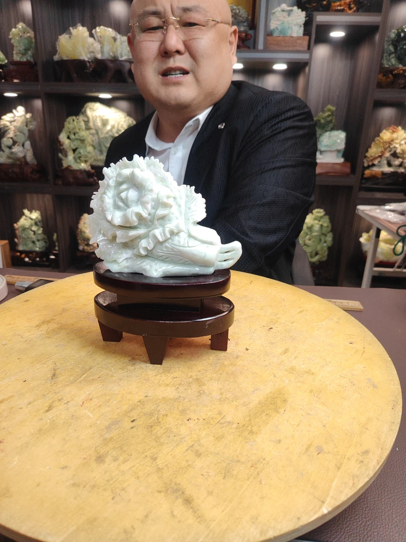 白绿相间百菜摆件原创创意作品居家办公摆放