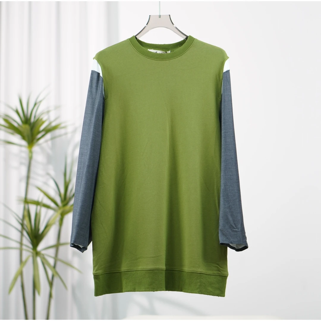 尚系列  S343-5 女装秋拼色中长款卫衣抹茶绿SS07Y39