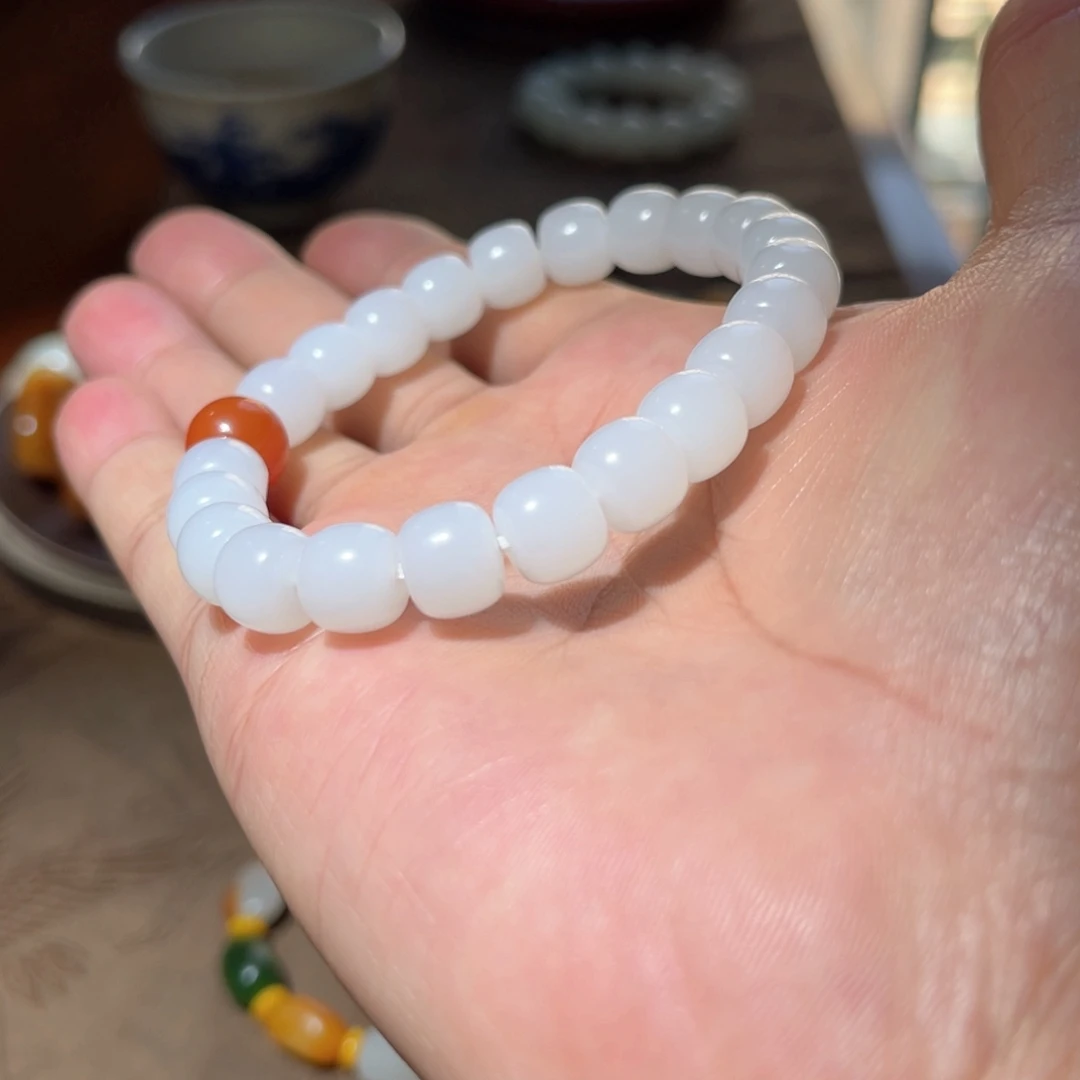 和田玉手串未镶嵌释**我