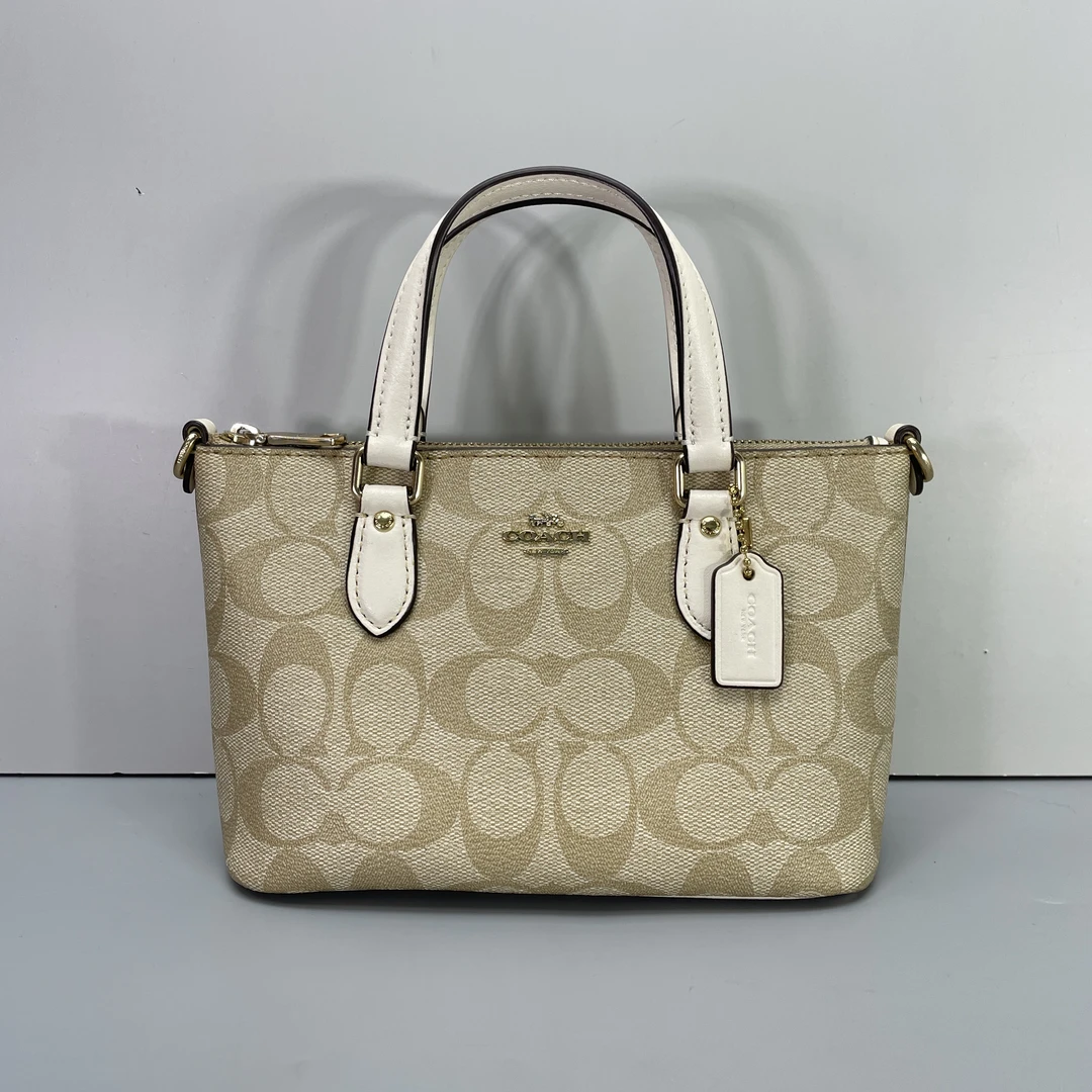 95新 COACH/蔻驰 小林/gallery白拼迷你托特包20*13*8cmB062103