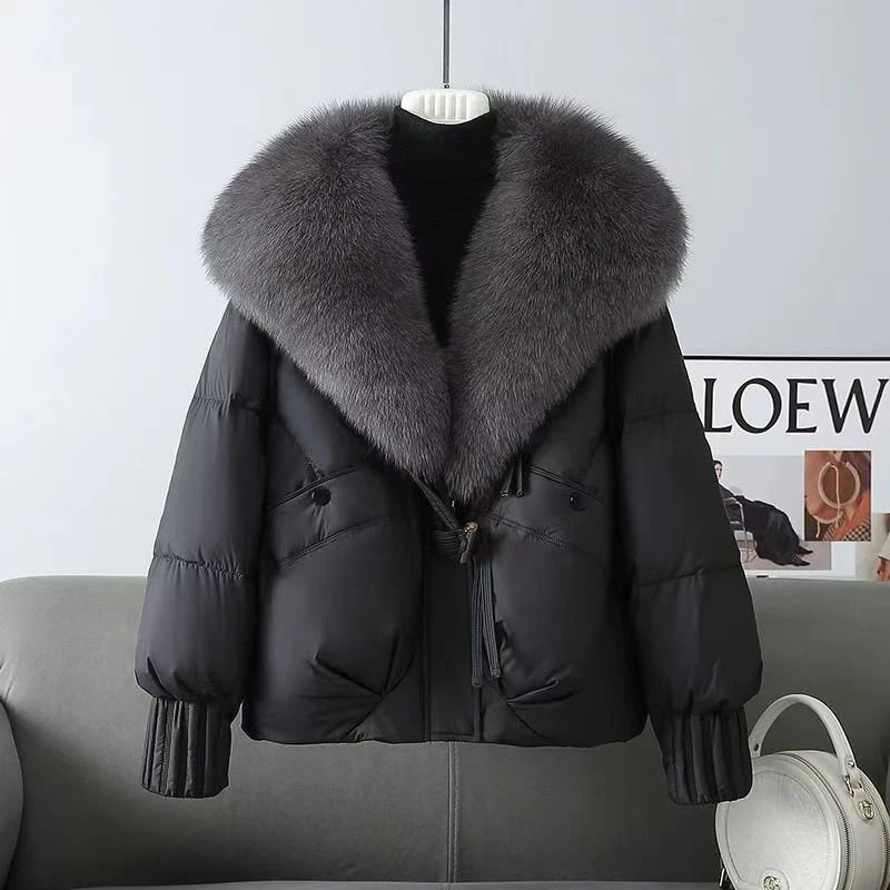 大毛领加厚羽绒棉服2025新款冬季棉衣外套洋气减龄面包服短款棉袄