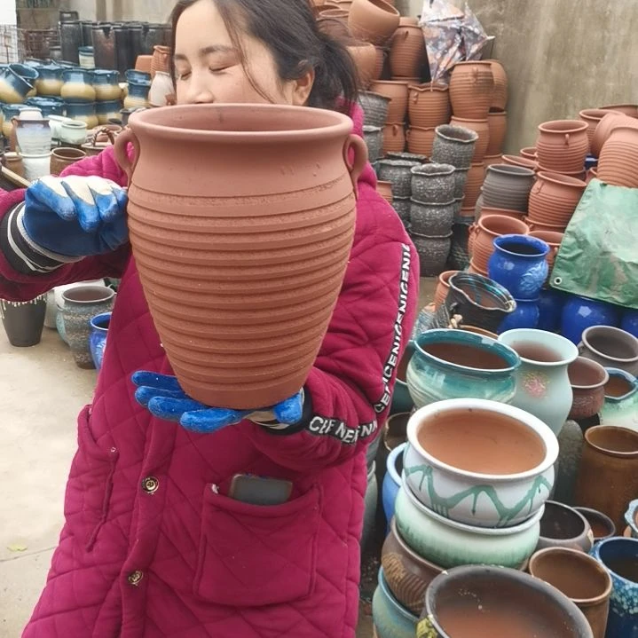 红陶口20高27瑕疵底裂