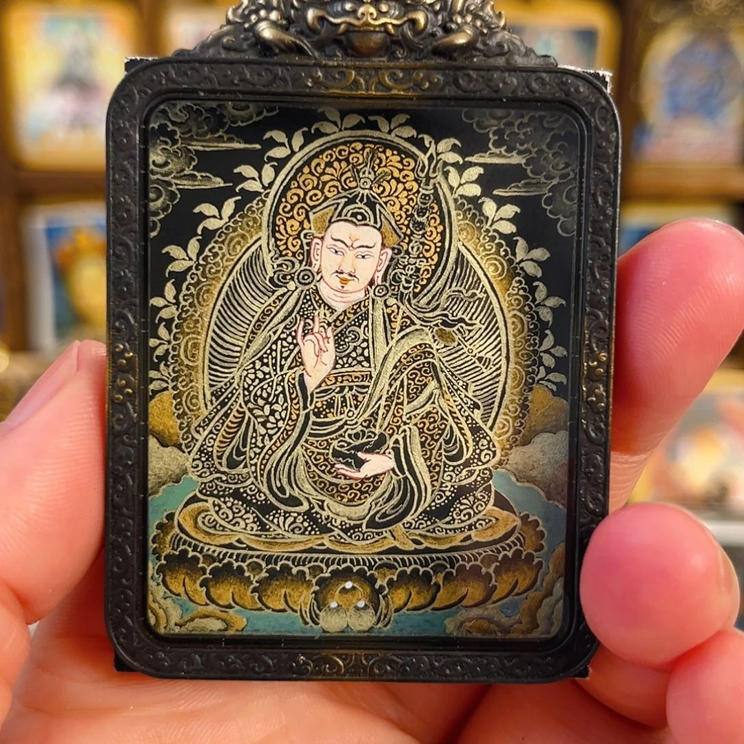 青海热贡手工绘制莲花生