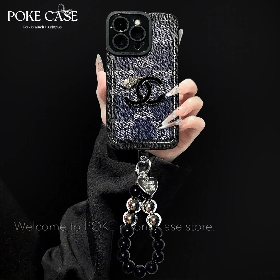 轻奢瞳眼十字纹双C适用于苹果16华为vivo小米oppo手链手机壳