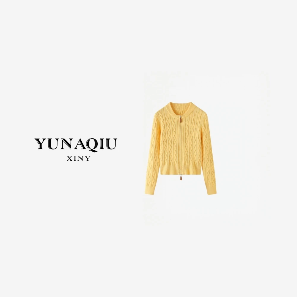 YUNAQIU-休闲风百搭刺绣女装毛针织衫长袖上衣小香风-9628