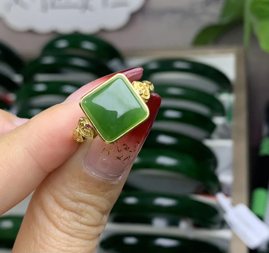 和田玉碧玉戒指最后一个特价出捡漏款手慢无