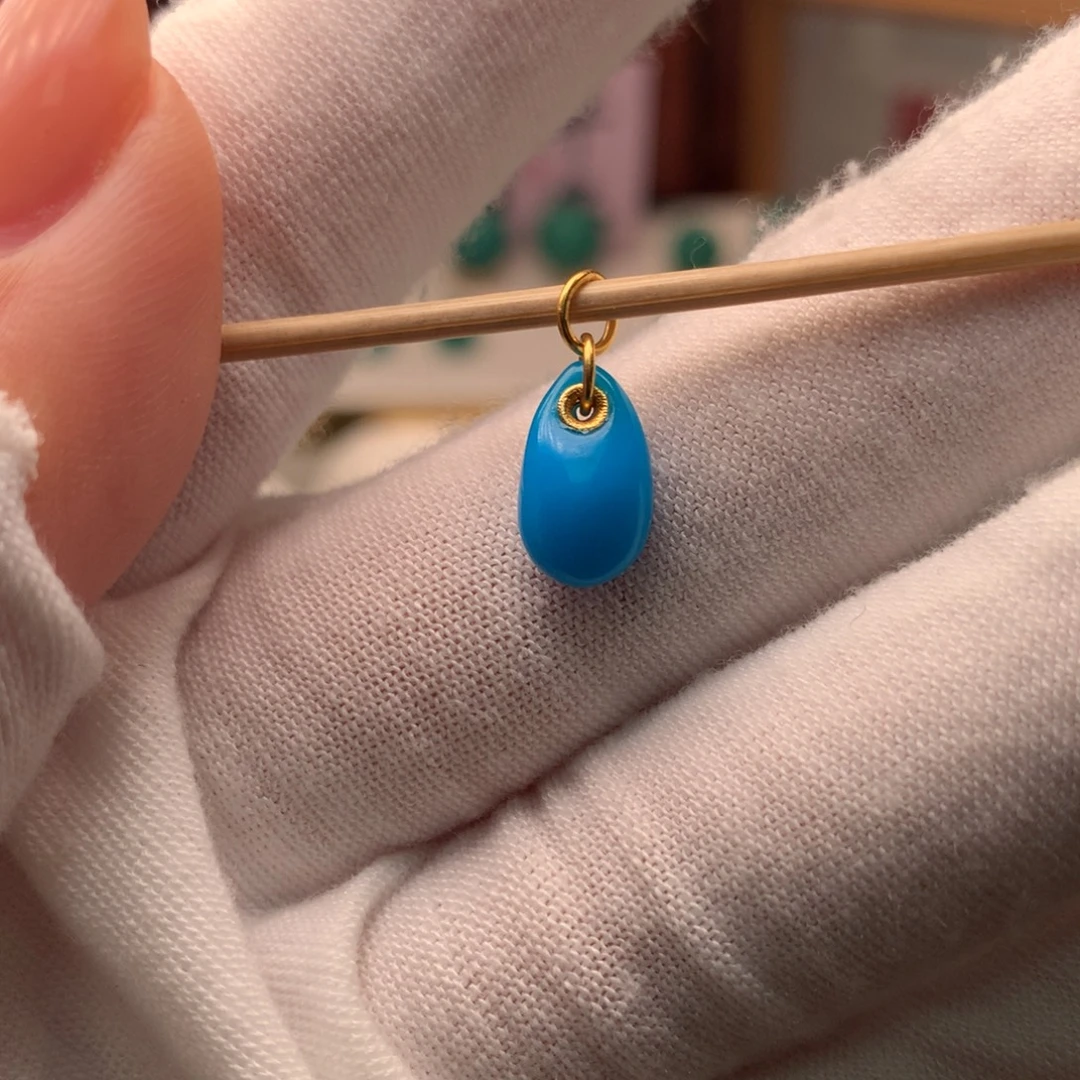 神***云绿松石18K金镶嵌配饰