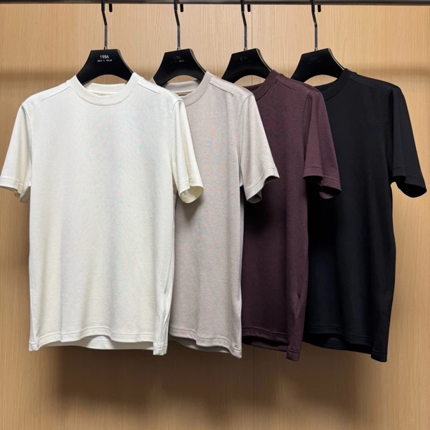 【1986精选】6071男士净版休闲纯色秋冬短袖T恤