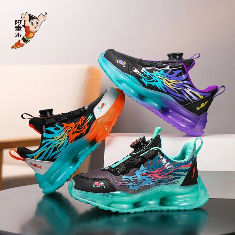 阿童木冬季新款29-40皮面/二棉/双网儿童减震运动鞋13010