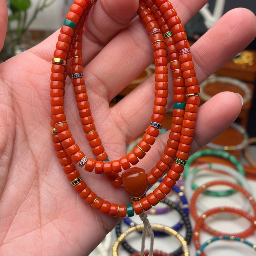 三***一南红玛瑙未镶嵌手链男女